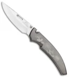 Rockstead SHU-ZDP Kiku Button Lock Knife Titanium (3.25" Mirror Polish)