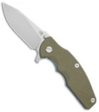 Hinderer Knives Jurassic Frame Lock Knife Textured OD Green G-10 (3.375" BlueSW)