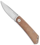 Real Steel LUNA Premium Slip Joint Knife Brown Micarta (2.75" Satin S35VN)