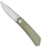 Real Steel LUNA Premium Slip Joint Knife Green Micarta (2.75" Satin S35VN)