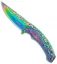 Boker Magnum Liner Lock Knife Rainbow Flaming Skull (3.74" Spectrum) 01MB734