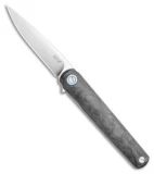 MKM Zieba Flame Drop Point Frame Lock Knife Carbon Fiber (2.9" Satin) FL01-FCT