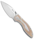 Reate Iron Frame Lock Knife w/ Thumb Stud Brown Micarta (3.25" Satin)