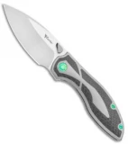Reate Iron Frame Lock Knife w/ Thumb Stud CF/Green Hardware (3.25" Satin)