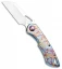 Olamic Cutlery WhipperSnapper Frame Lock Knife Splat Ti Wharncliff (2.75" Satin)