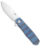 Jarosz Custom Flare Frame Lock Knife Purple/Blue Ti (3.75" Satin AEB-L )