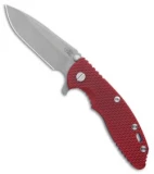 Hinderer Knives XM-18 3.5 Spear Point Knife Red G10/Blue Ti (Working)