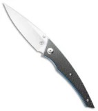 Alliance Designs Chisel Liner Lock Knife Carbon Fiber w/ Blue Liners (Satin)