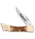 Case Large Lockback Hammerhead Knife 5" Peach Seed Jig Amber Bone (6159L SS)