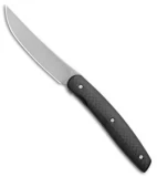 Brad Zinker Custom Persian Front Flipper Knife Carbon Fiber (3.8" Stonewash)