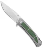 Kansept Knives Gremlin Frame Lock Knife Green Micarta/Ti (2.9" Satin)
