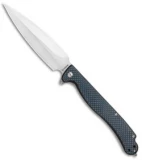 Daggerr Knives Vendetta Frame Lock Knife Carbon Fiber Blue Thread (5" Satin)