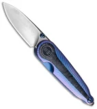 WE Knife Co. Ovoyd Folding Knife Blue Titanium/Carbon Fiber (1.63" Satin)