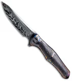 WE Knife Co. Opolen Flipper Knife Titanium/Carbon Fiber (3.8" Damascus)