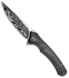 WE Knife Co. Lokin Flipper Knife Ti/CF (3.65" Damascus)