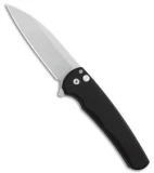 Pro-Tech Malibu Wharncliffe Plunge Lock Flipper Knife Black (3.3" Stonewash)