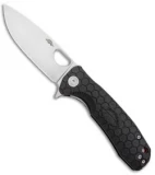 Honey Badger Knives Medium Flipper Drop Point Black FRN (3.25" Satin D2) HB1014