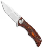 Brian Tighe Custom Tighe Down Knife Integral Black/Orange/Red CF (4" Polish)