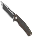 Bestech Knives Predator Tanto Knife Bronze Ti w/ Red Clip (3.6" Black) BT1706E