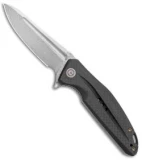 CIVIVI Statera Flipper Liner Lock Knife Black G10/Carbon Fiber (3.5" Damascus)