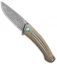 MKM Burnley Arvenis Frame Lock Flipper Knife Bronze Titanium (3.35" Damasteel)