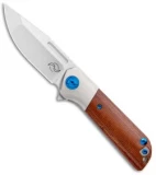 Liong Mah Design Lanny Flipper Knife Brown Micarta (3.25" Satin)
