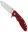 Hinderer Knives XM-18 3.5 Slicer Frame Lock Knife Red G-10 (Stonewash)