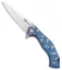 Olamic Cutlery Soloist Agent Frame Lock Knife Blue Seabed Titanium (4.3" Satin)