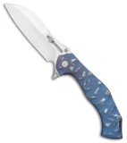 Olamic Cutlery Soloist Scout Frame Lock Knife Blue Seabed Titanium (4.3" Satin)