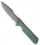Olamic Cutlery Rainmaker Harpoon Knife Green Kinetic Rain Ti (4.25" Dark SW)