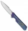 Olamic Cutlery Rainmaker Harpoon Knife Entropic Ti/Blue HW (4.25" Satin)