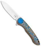 Curtiss Knives Cruze Flipper Frame Lock Knife Flame Ano Titanium (3.5" Satin)