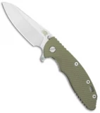 Hinderer XM-18 3.5" Skinny Sheepsfoot Flipper Knife OD Green G-10 (Stonewash)