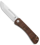 Kizer Vanguard Rolf Helbig Pinch Folder Brown Micarta (3" Satin) V3009N2