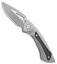 EOS Dorado S Frame Lock Knife Stonewashed/Sasha Titanium (3" Gray)
