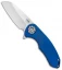 Curtiss Knives F3 Medium Wharncliffe Frame Lock Blue Ano Ti/Flamed HW (3.1" SW)