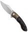 Bestech Knives BowieTie Frame Lock Knife Gold Shred CF + Bronze Ti (3.5" Satin)