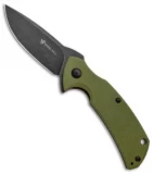 Steel Will Plague Doctor Liner Lock Knife OD Green G-10 (3.4" Black SW) F16M-33