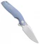 Bestech Knives Ghost Frame Lock Knife Blue Titanium Left Hand (3.6" Stonewash)