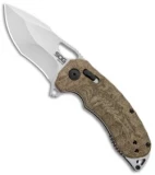 SOG KIKU XR XR-Lock Knife Natural Linen Micarta (3" Satin)