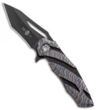 Heretic Knives Dew Hara Tenshi Liner Lock Knife Flamed Ti/CF (2.5" Black)