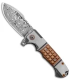 Andre De Villiers Custom Harpoon Knife Copper Frag (3.8" Damascus) AdV