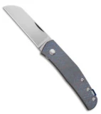 Jens Anso Knives Custom Monte Carlo Pocket Engraved Blue Titanium (2.6" Satin)