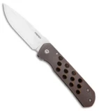 Pena Knives Custom Mula Frame Lock Knife Bronze Ti/Holes (3" Satin)