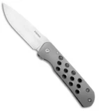 Pena Knives Custom Mula Frame Lock Knife Ti/Holes (3" Satin)