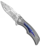 Brian Tighe Custom Tighe Down Integral Plunge Lock Knife Titanium (4" Damasteel)