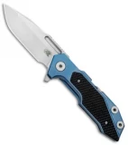 Hinderer Knives Full Track Spanto Knife Black G-10/Blue Ti (3.75" SW)