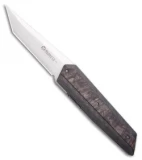 Maserin AM4 Tanto Knife CM.22 Carbon Fiber Black Wood (3.75" Satin) 376RN