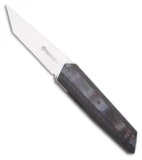 Maserin AM4 Tanto Knife CM.22 Carbon Fiber Red Wood (3.75" Satin) 376RB