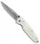 Mcusta Classic Wave Clip Point Liner Lock Knife White Corian (3.4" Damascus)